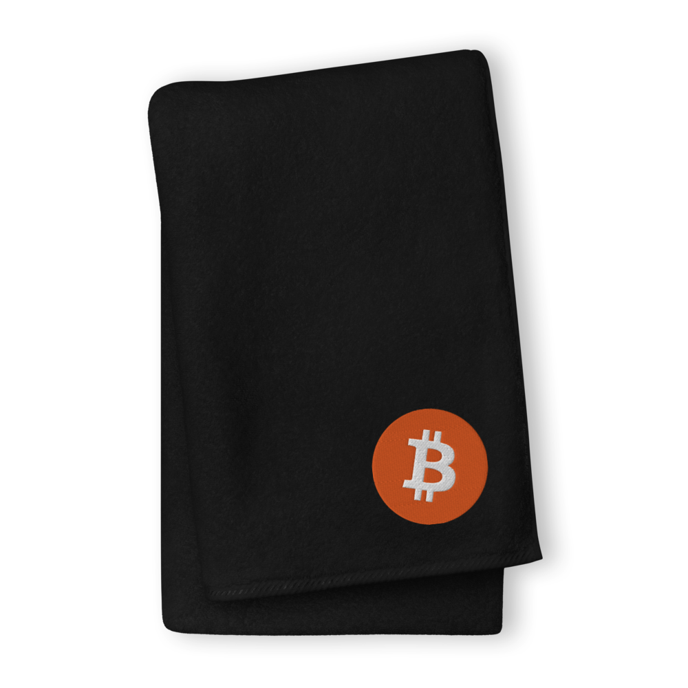 Bitcoin Core Logo Premium Embroidered Towel  zeroconfs Black GIANT Towel 