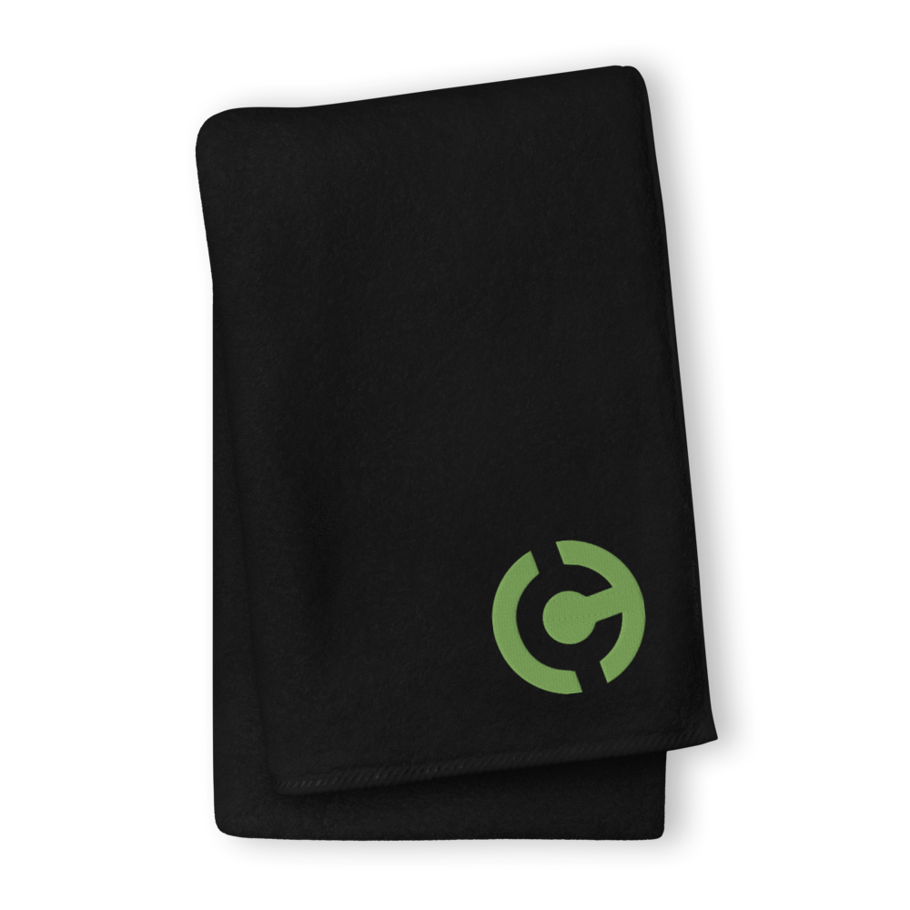 HandCash Official Premium Embroidered Towel  HandCash Black GIANT Towel 