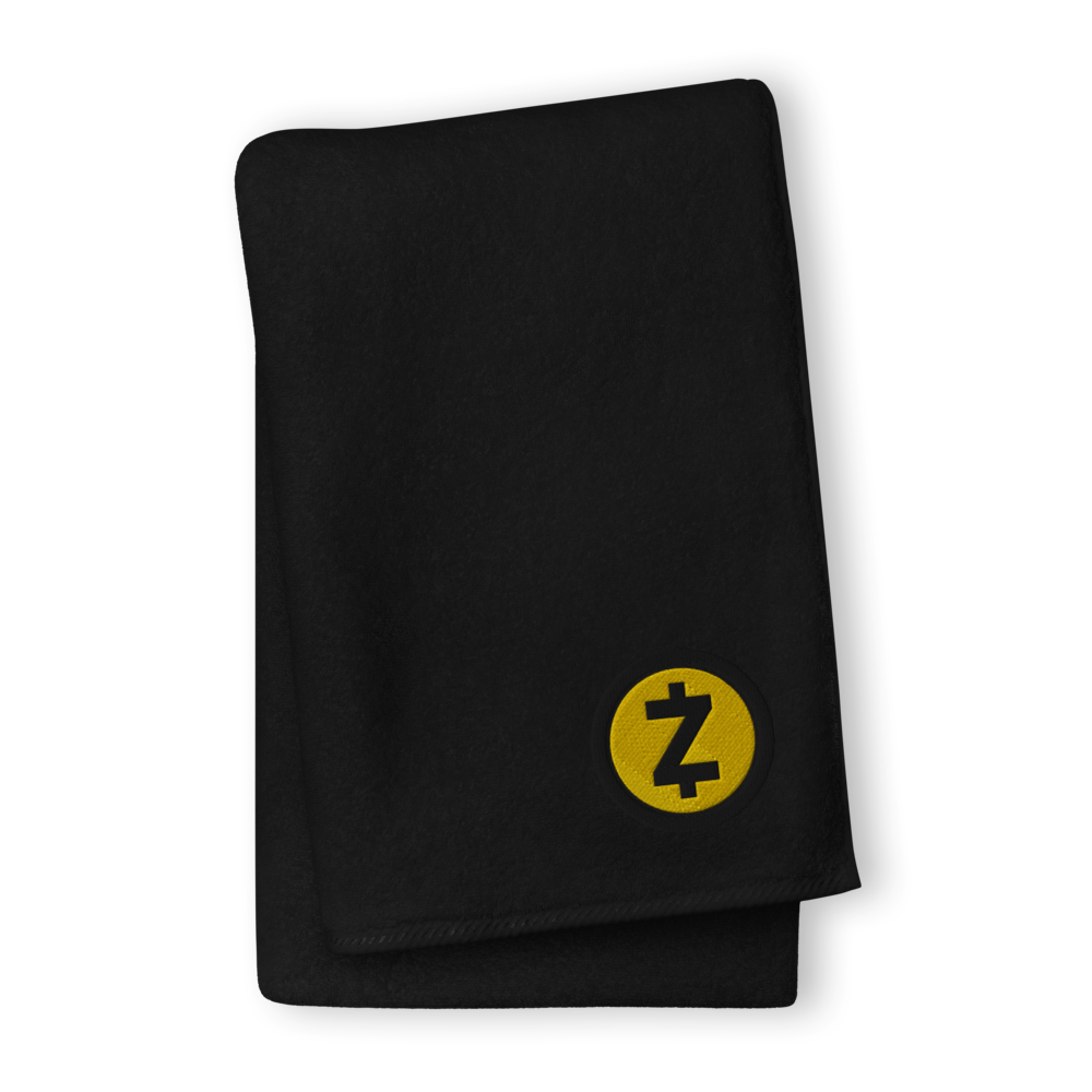 Zcash Premium Embroidered Towel  zeroconfs Black GIANT Towel 