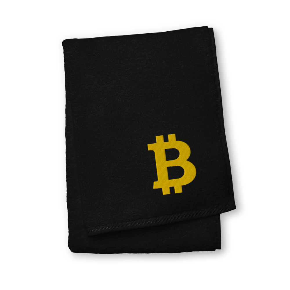 Bitcoin Gold Premium Embroidered Towel  zeroconfs Black Hand Towel 