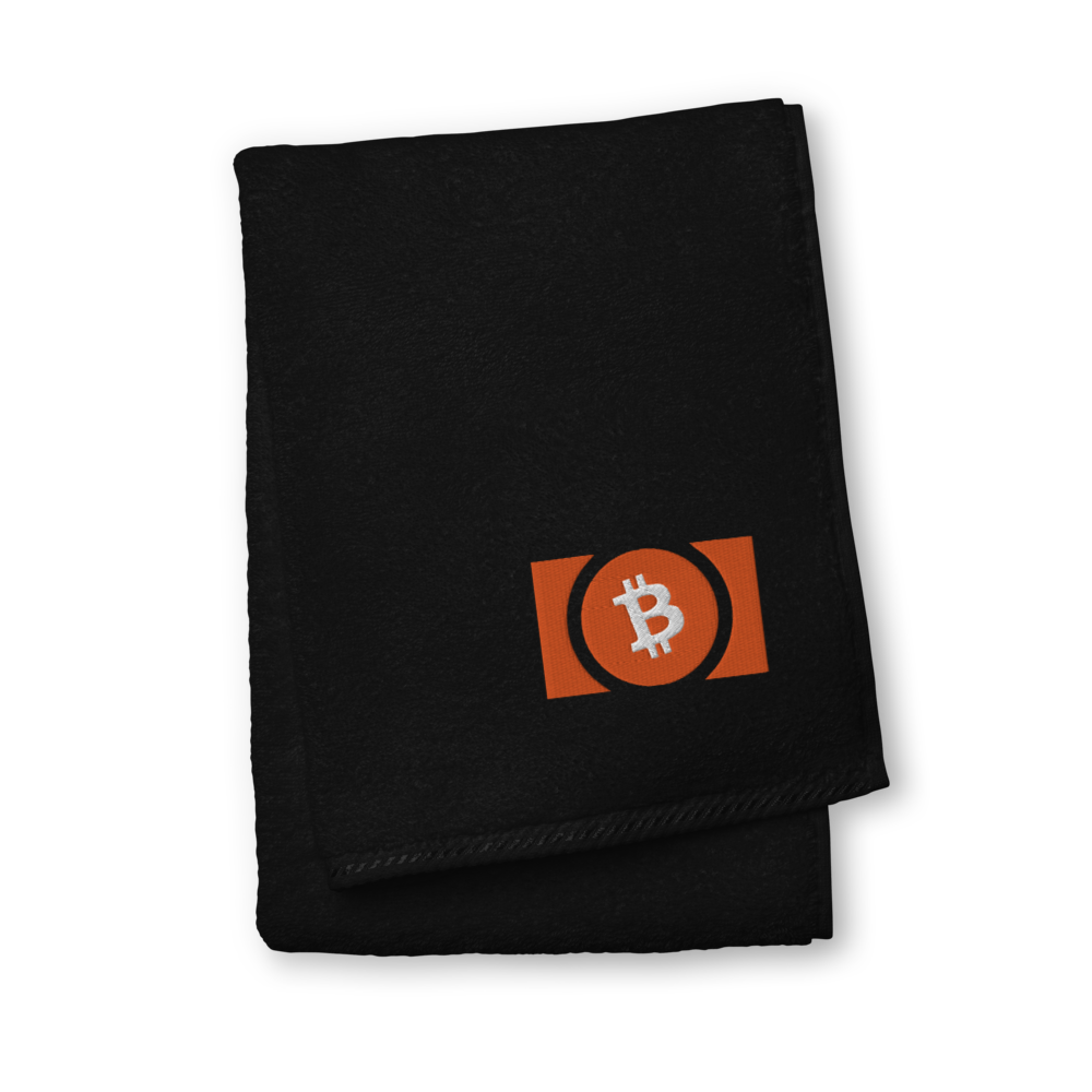 Bitcoin Cash Premium Embroidered Towel  zeroconfs Black Hand Towel 