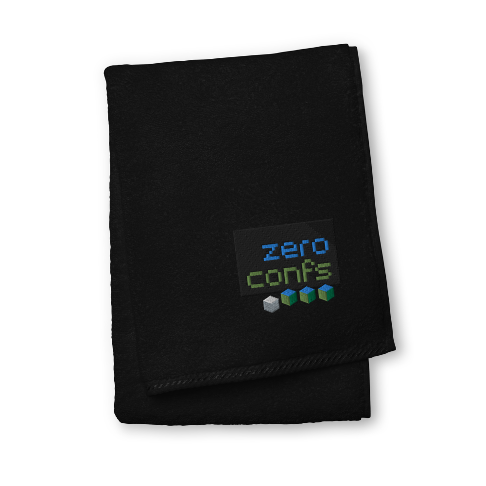 Zeroconfs.com Premium Embroidered Towel  zeroconfs Black Hand Towel 