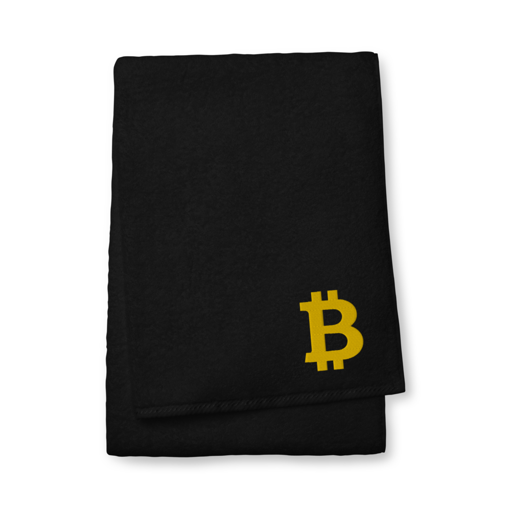 Bitcoin Gold Premium Embroidered Towel  zeroconfs Black Bath Towel 