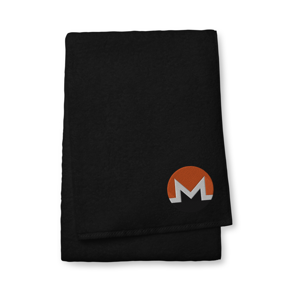 Monero Premium Embroidered Towel  zeroconfs Black Bath Towel 