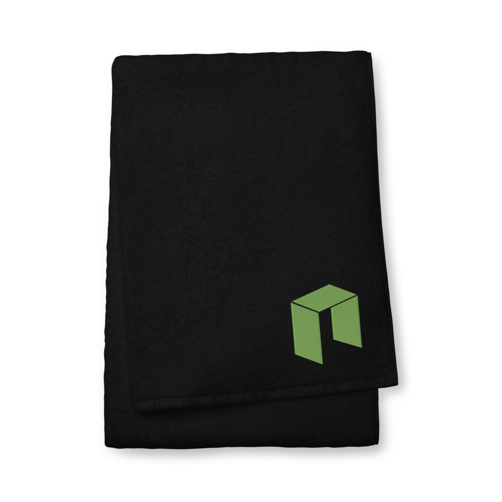 NEO Premium Embroidered Towel  zeroconfs Black Bath Towel 