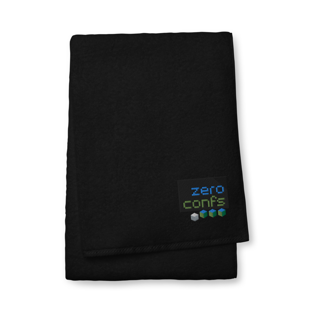 Zeroconfs.com Premium Embroidered Towel  zeroconfs Black Bath Towel 
