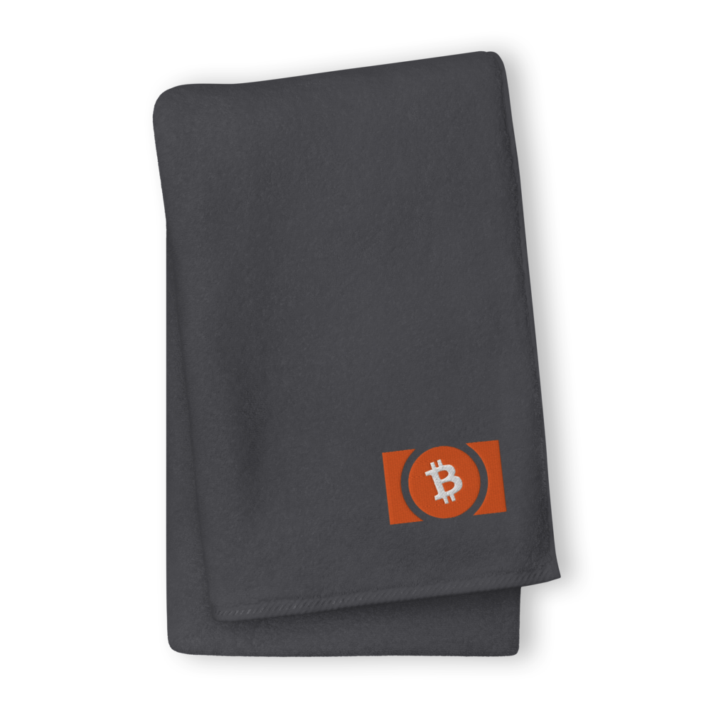 Bitcoin Cash Premium Embroidered Towel  zeroconfs Graphite GIANT Towel 