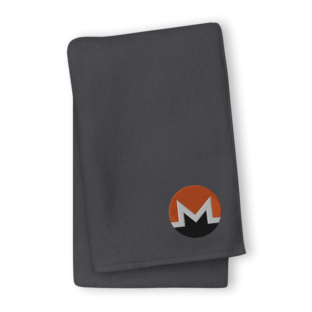 Monero Premium Embroidered Towel  zeroconfs Graphite GIANT Towel 