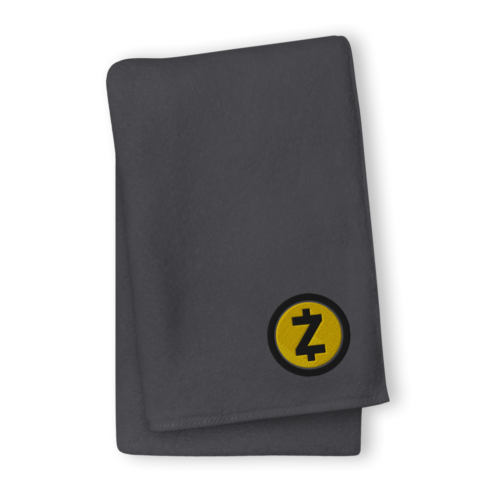 Zcash Premium Embroidered Towel  zeroconfs Graphite GIANT Towel 