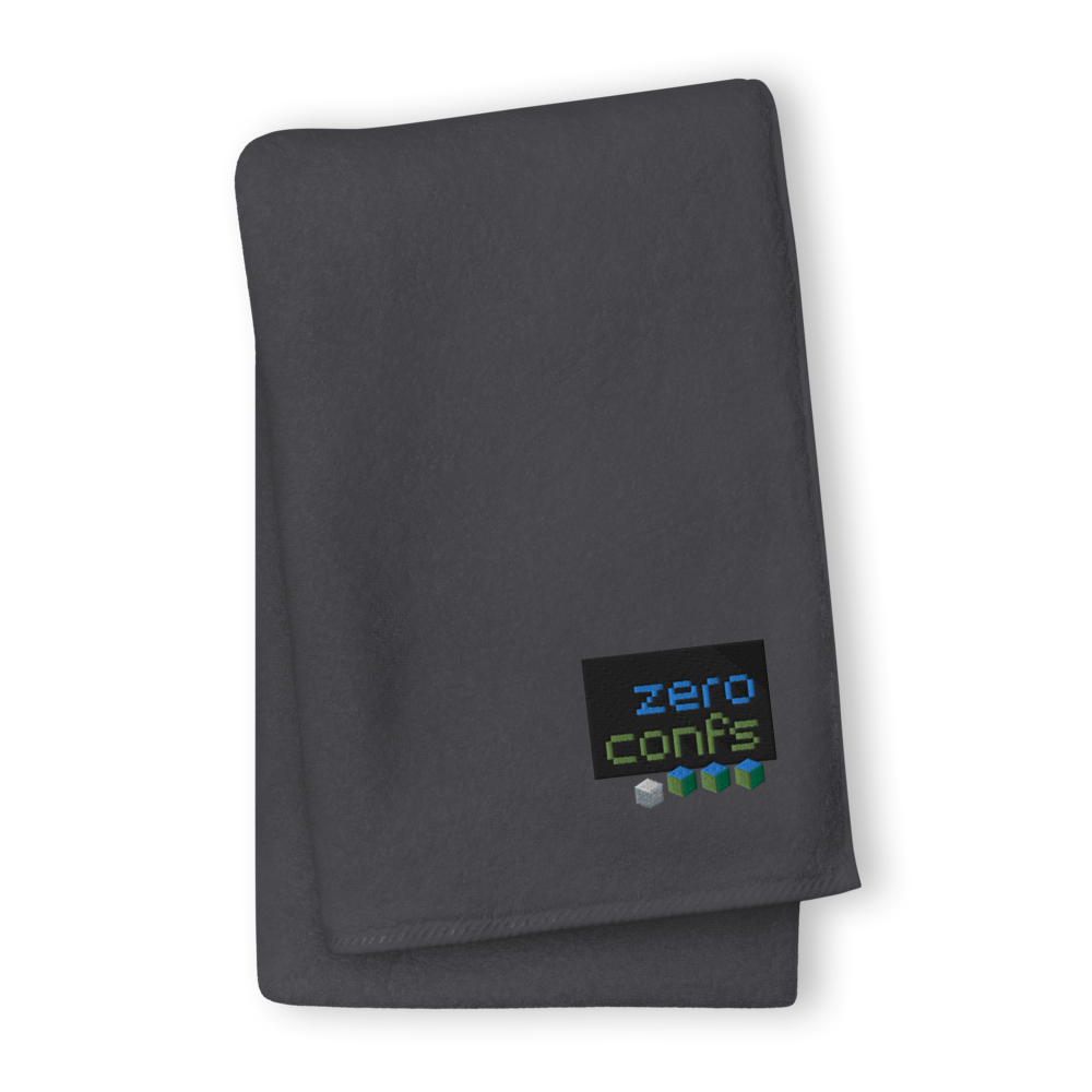 Zeroconfs.com Premium Embroidered Towel  zeroconfs Graphite GIANT Towel 