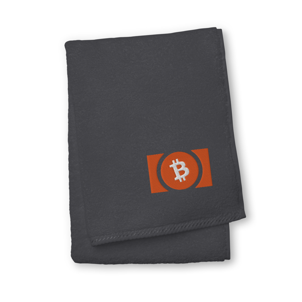 Bitcoin Cash Premium Embroidered Towel  zeroconfs Graphite Hand Towel 