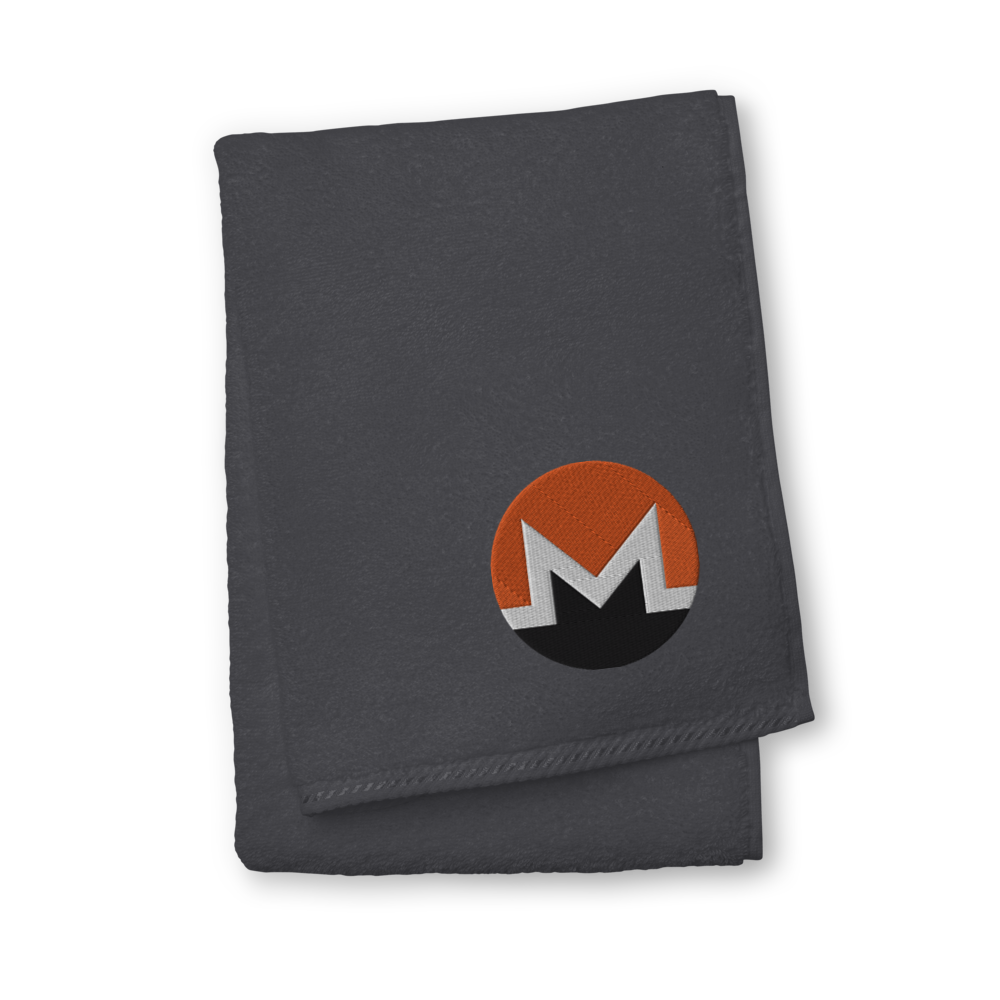 Monero Premium Embroidered Towel  zeroconfs Graphite Hand Towel 