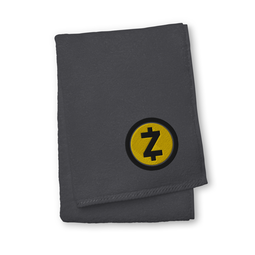Zcash Premium Embroidered Towel  zeroconfs Graphite Hand Towel 