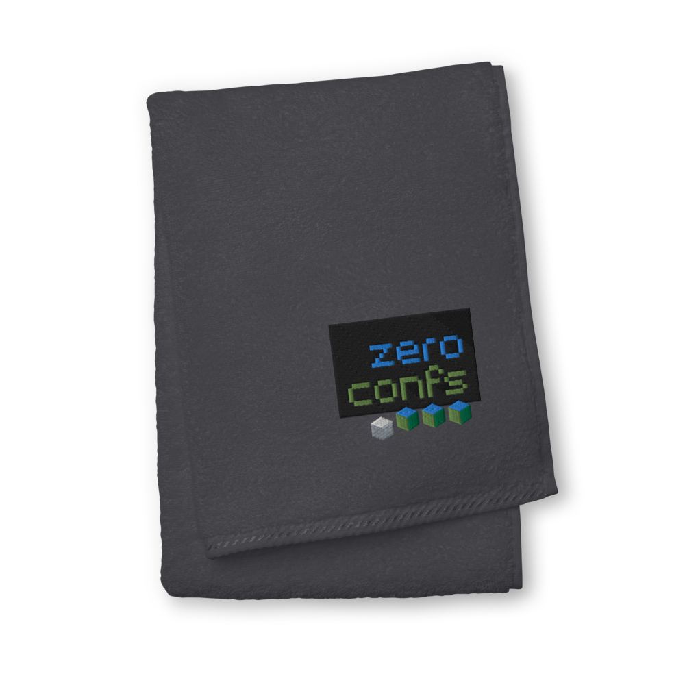 Zeroconfs.com Premium Embroidered Towel  zeroconfs Graphite Hand Towel 