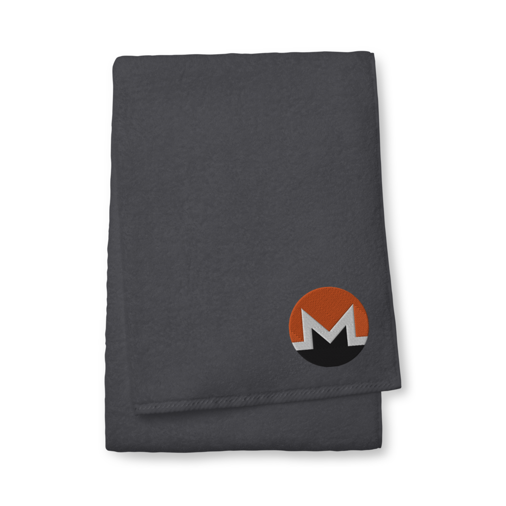 Monero Premium Embroidered Towel  zeroconfs Graphite Bath Towel 