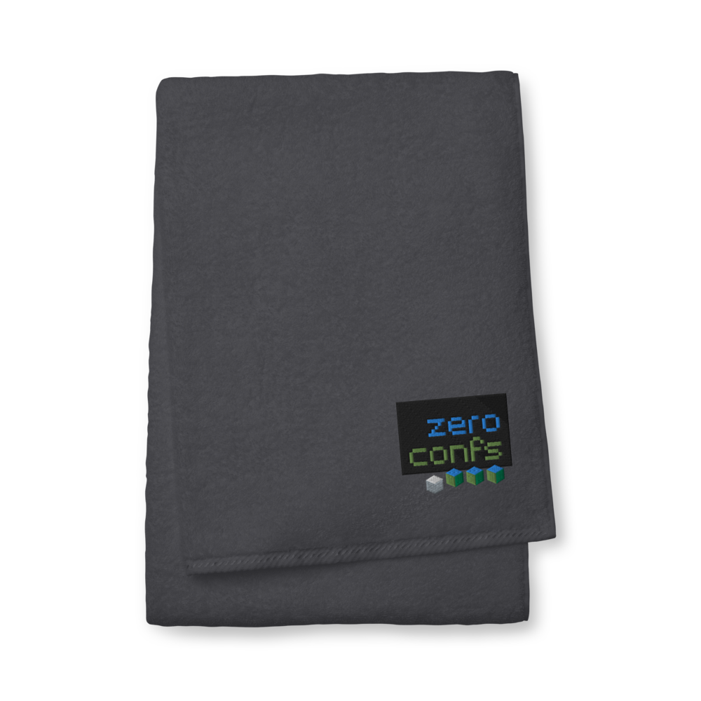 Zeroconfs.com Premium Embroidered Towel  zeroconfs Graphite Bath Towel 