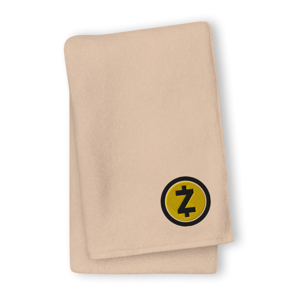 Zcash Premium Embroidered Towel  zeroconfs Sand GIANT Towel 
