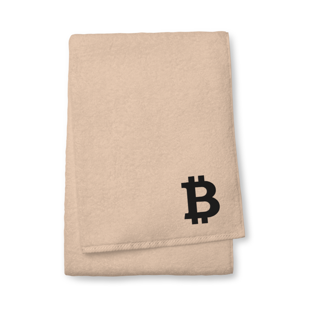Bitcoin Black Premium Embroidered Towel  zeroconfs Sand Bath Towel 