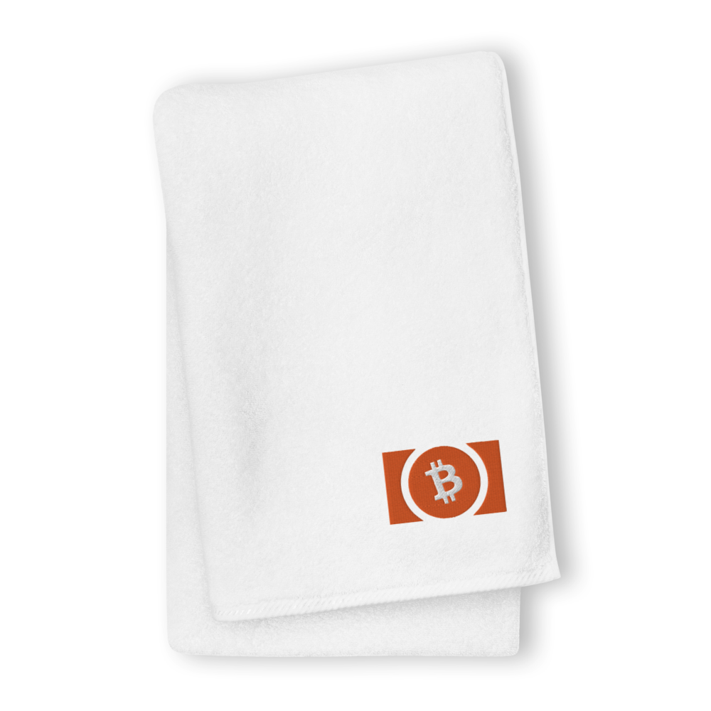 Bitcoin Cash Premium Embroidered Towel  zeroconfs White GIANT Towel 