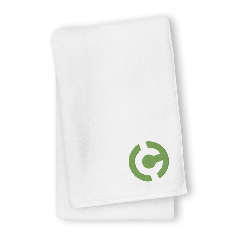 HandCash Official Premium Embroidered Towel  HandCash White GIANT Towel 