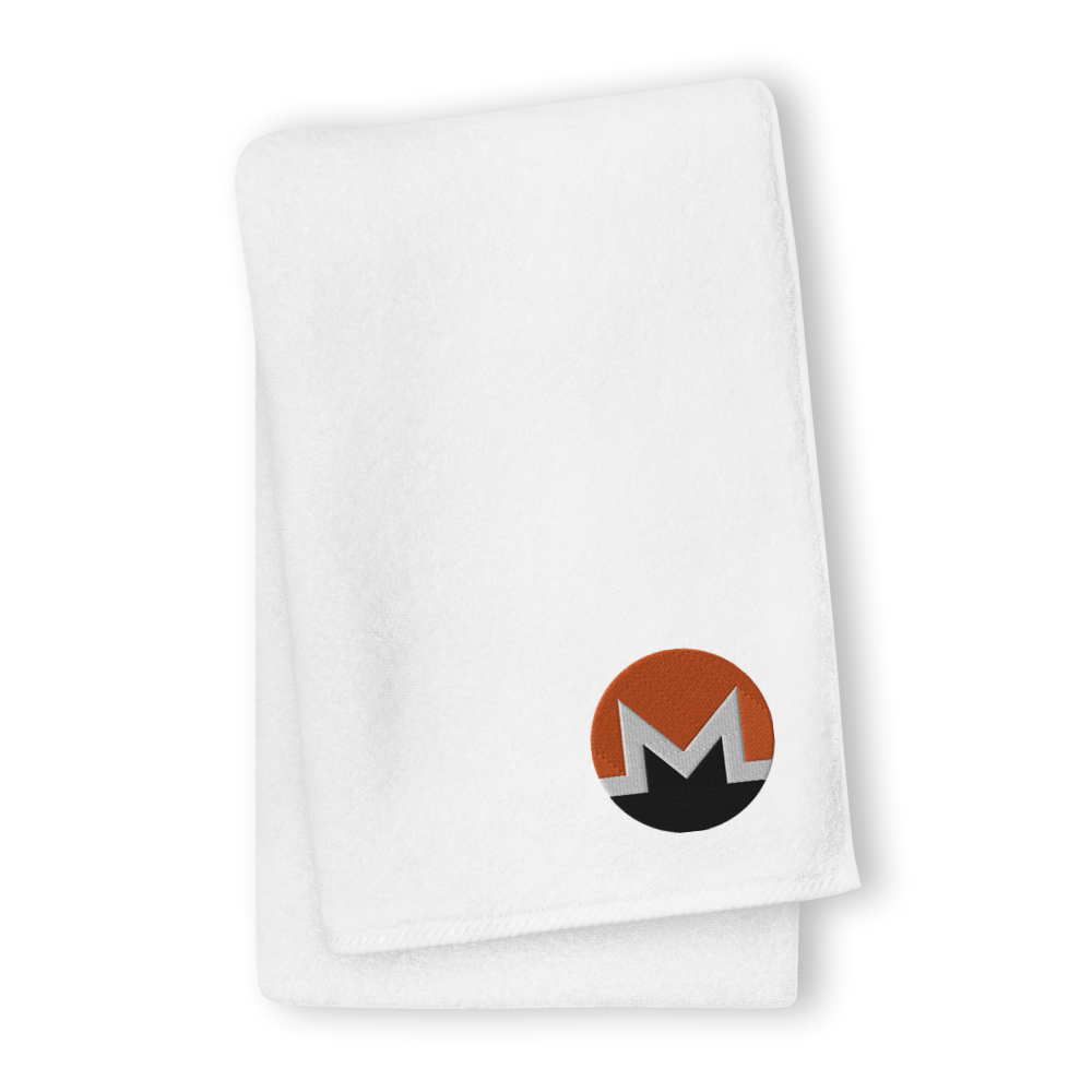 Monero Premium Embroidered Towel  zeroconfs White GIANT Towel 
