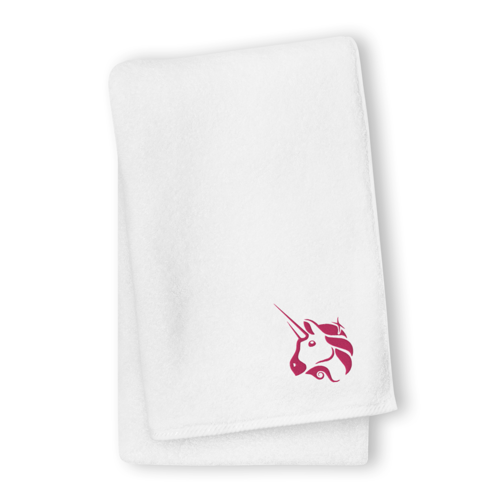 Uniswap Unicorn Premium Embroidered Towel  zeroconfs White GIANT Towel 