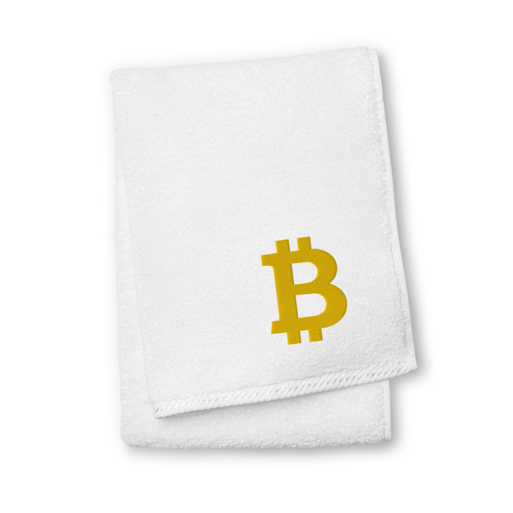Bitcoin Gold Premium Embroidered Towel  zeroconfs White Hand Towel 