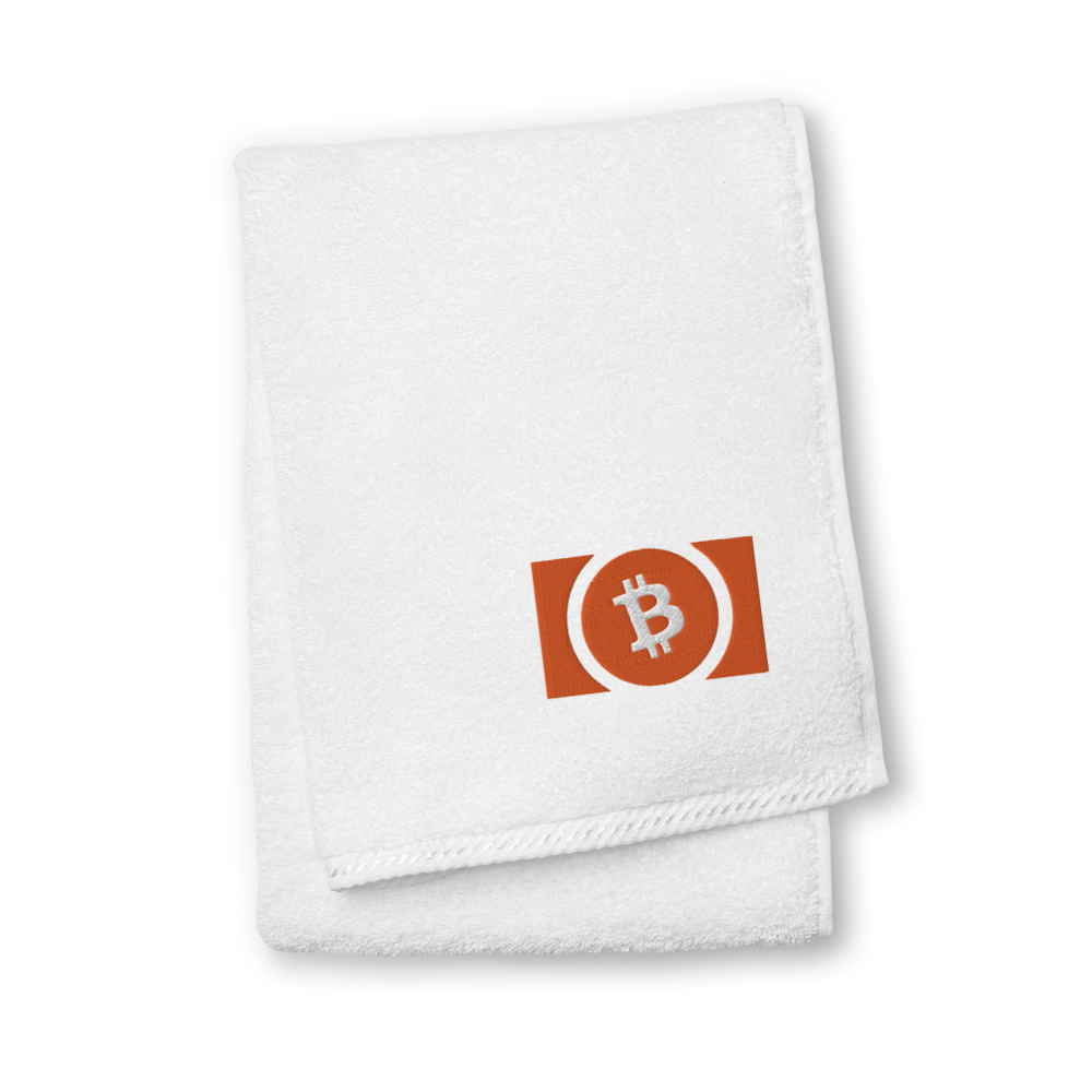 Bitcoin Cash Premium Embroidered Towel  zeroconfs White Hand Towel 