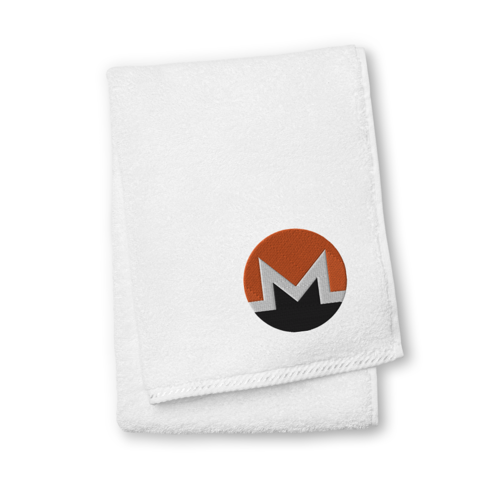 Monero Premium Embroidered Towel  zeroconfs White Hand Towel 