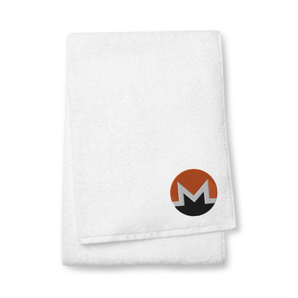 Monero Premium Embroidered Towel  zeroconfs White Bath Towel 