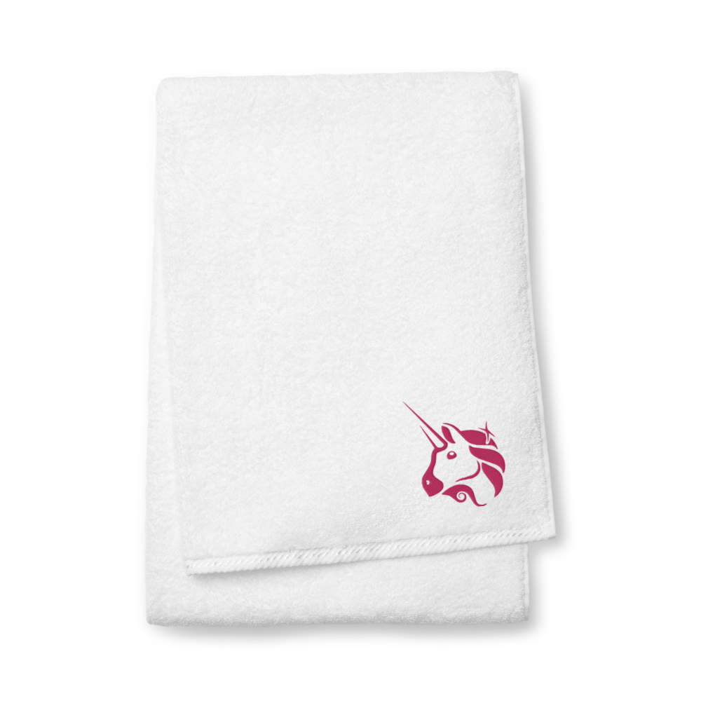 Uniswap Unicorn Premium Embroidered Towel  zeroconfs White Bath Towel 
