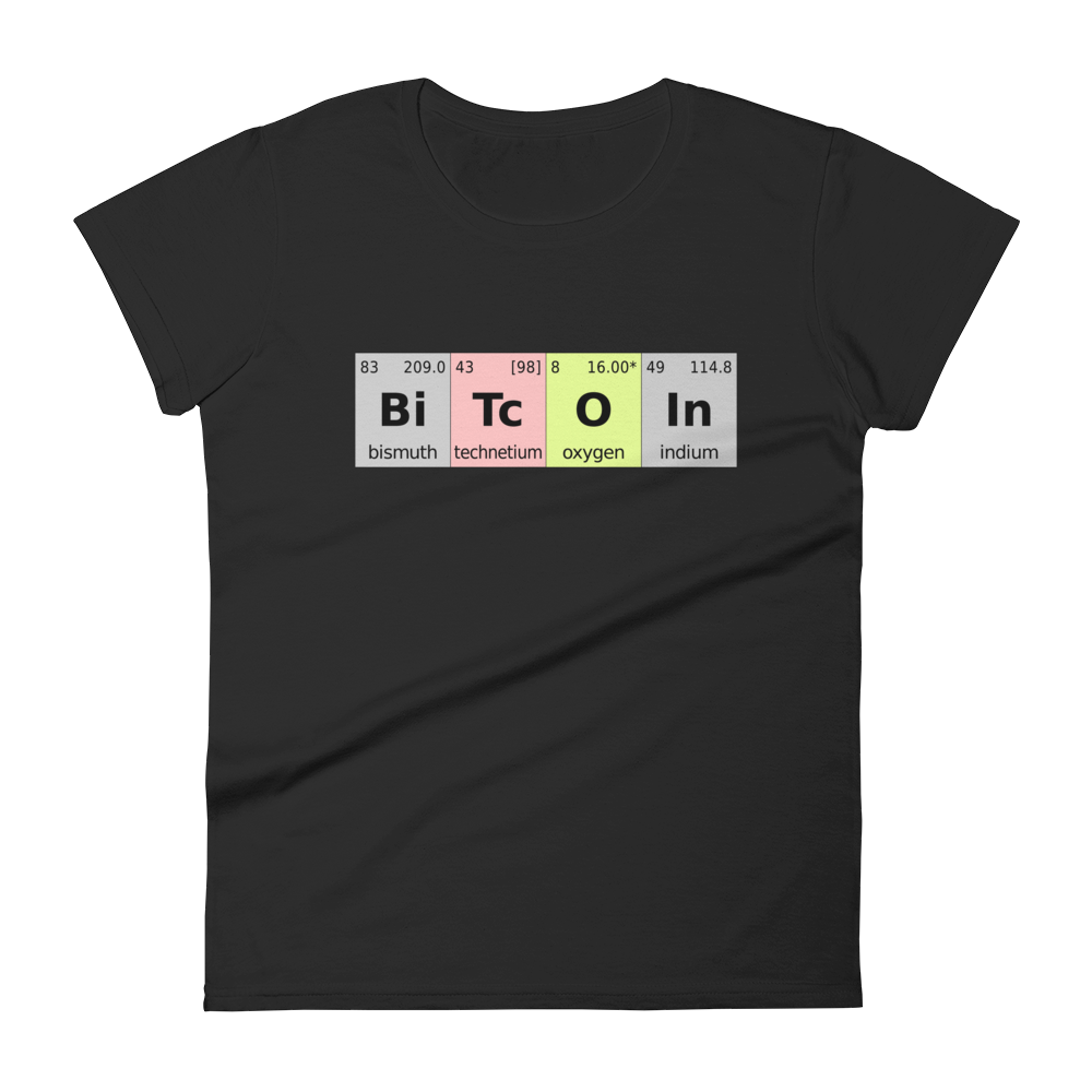 Bitcoin Periodic Table Women's T-Shirt  zeroconfs Black S 