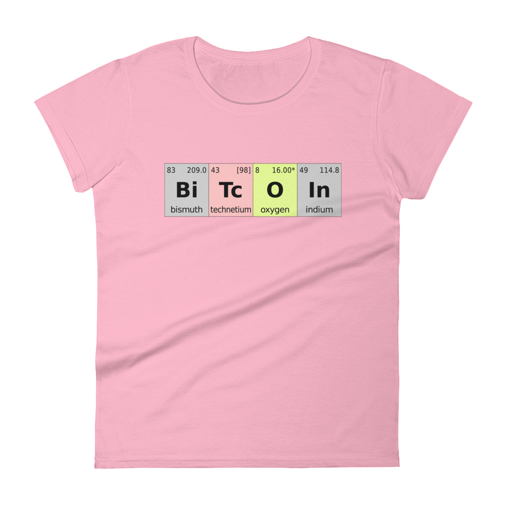 Bitcoin Periodic Table Women's T-Shirt  zeroconfs Charity Pink S 