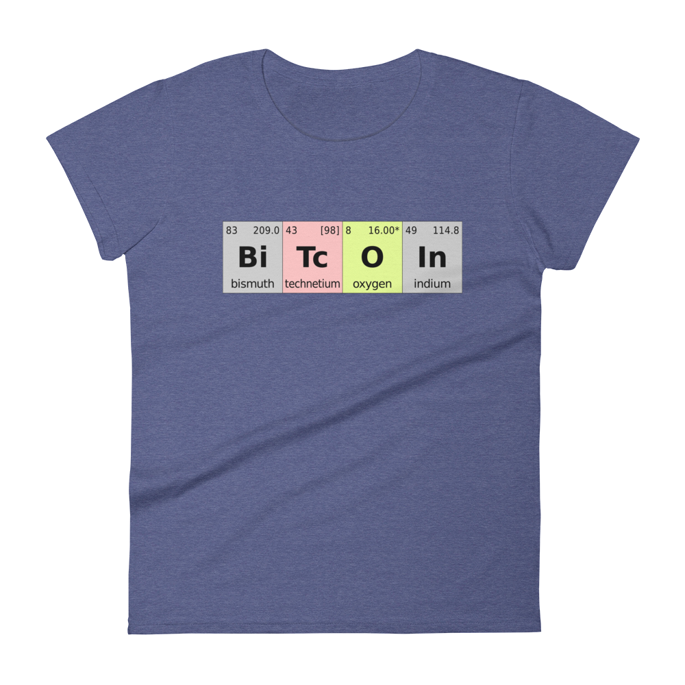 Bitcoin Periodic Table Women's T-Shirt  zeroconfs Heather Blue S 