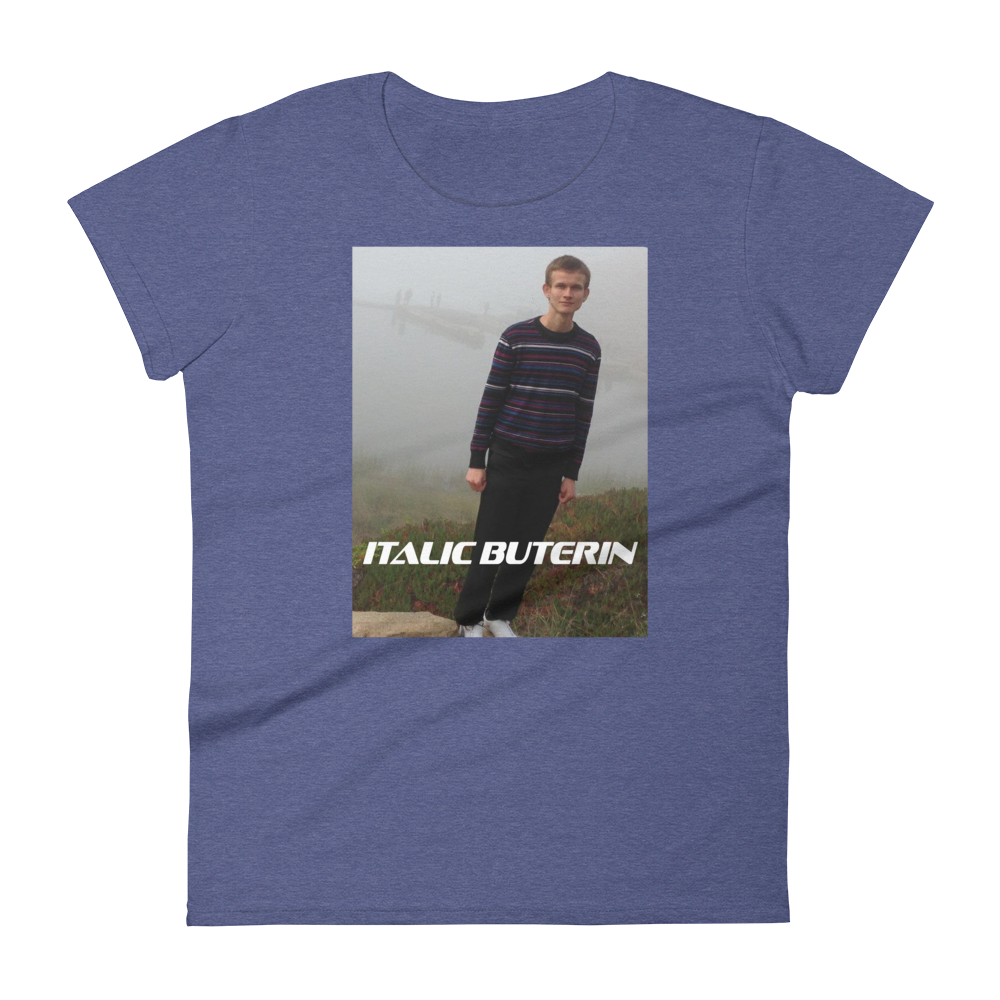 Italic Buterin Ethereum Women's T-Shirt  zeroconfs Heather Blue S 
