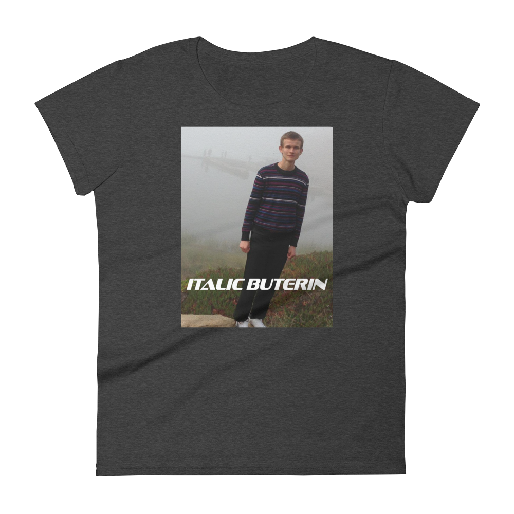 Italic Buterin Ethereum Women's T-Shirt  zeroconfs Heather Dark Grey S 
