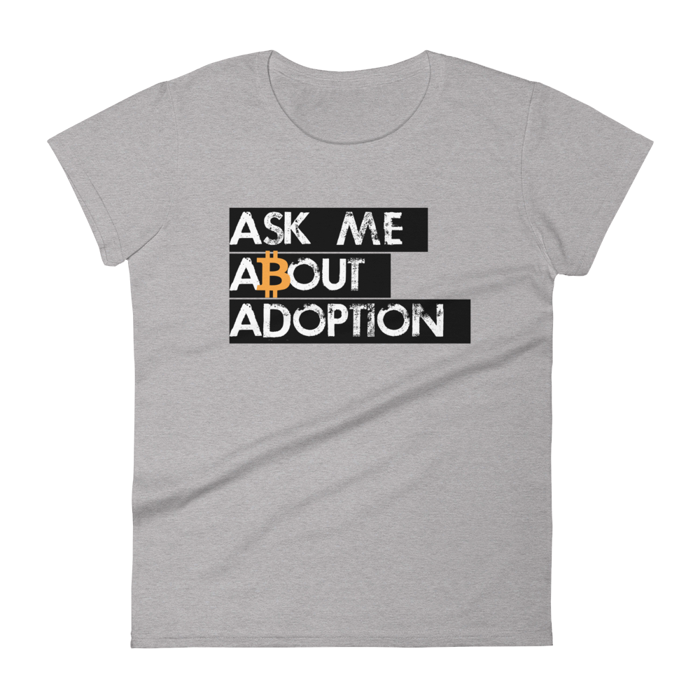 Ask Me About Adoption Bitcoin Women's T-Shirt  zeroconfs Heather Grey S 