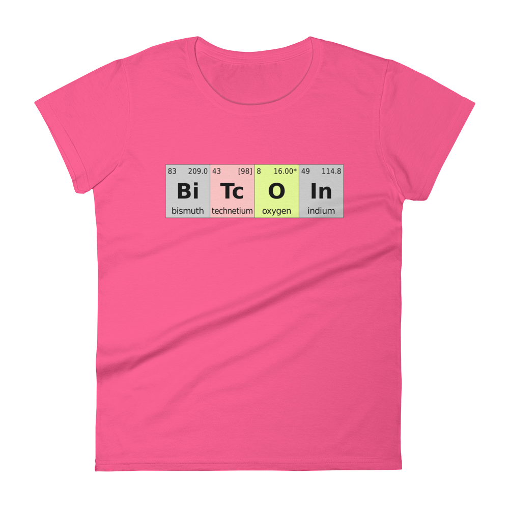 Bitcoin Periodic Table Women's T-Shirt  zeroconfs Hot Pink S 