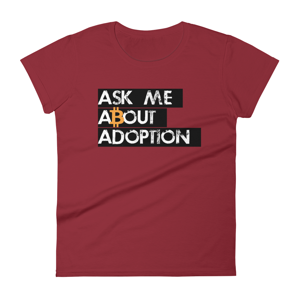 Ask Me About Adoption Bitcoin Women's T-Shirt  zeroconfs Independence Red S 