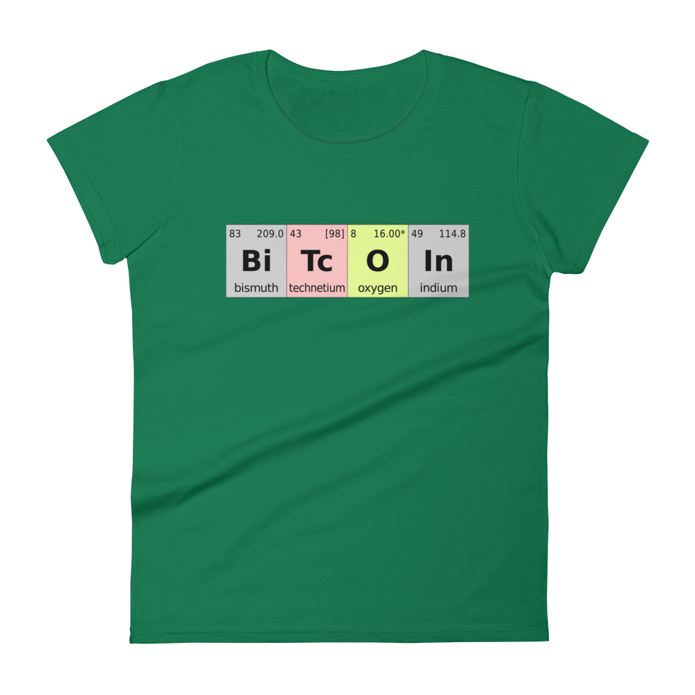 Bitcoin Periodic Table Women's T-Shirt  zeroconfs Kelly Green S 