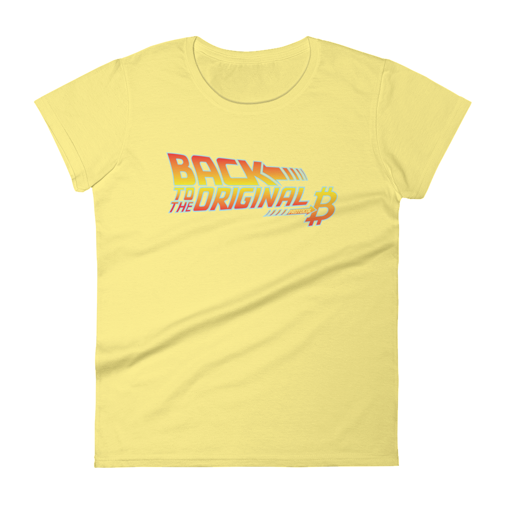 Back To The Original Bitcoin Protocol Women's T-Shirt  zeroconfs Spring Yellow S 